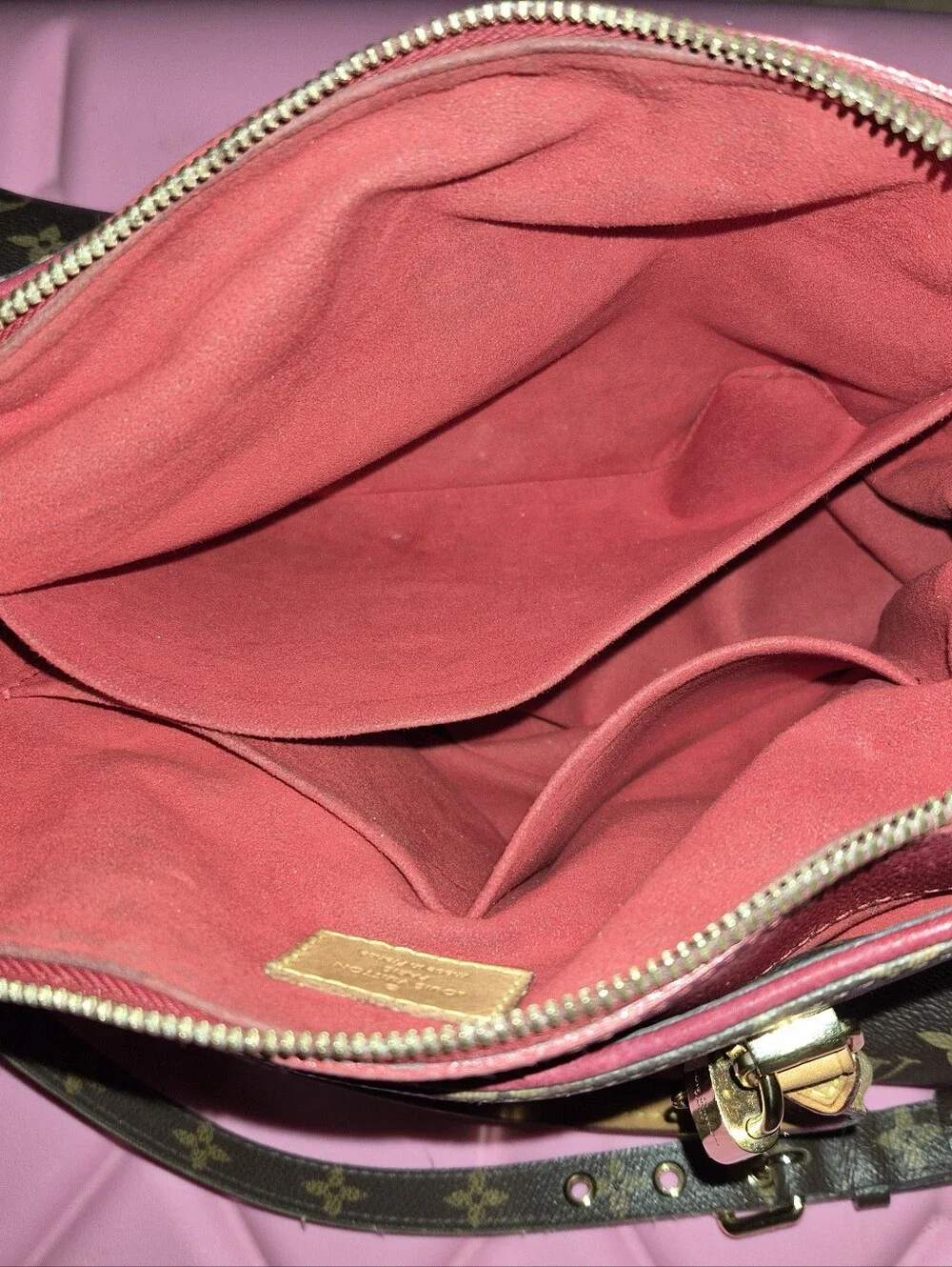 Louis Vuitton Pallas Monogram Shoulder Bag with Cerise Interior